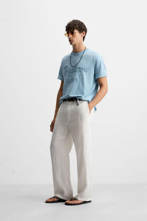 T-SHIRT WITH RAISED SLOGAN - Image 4