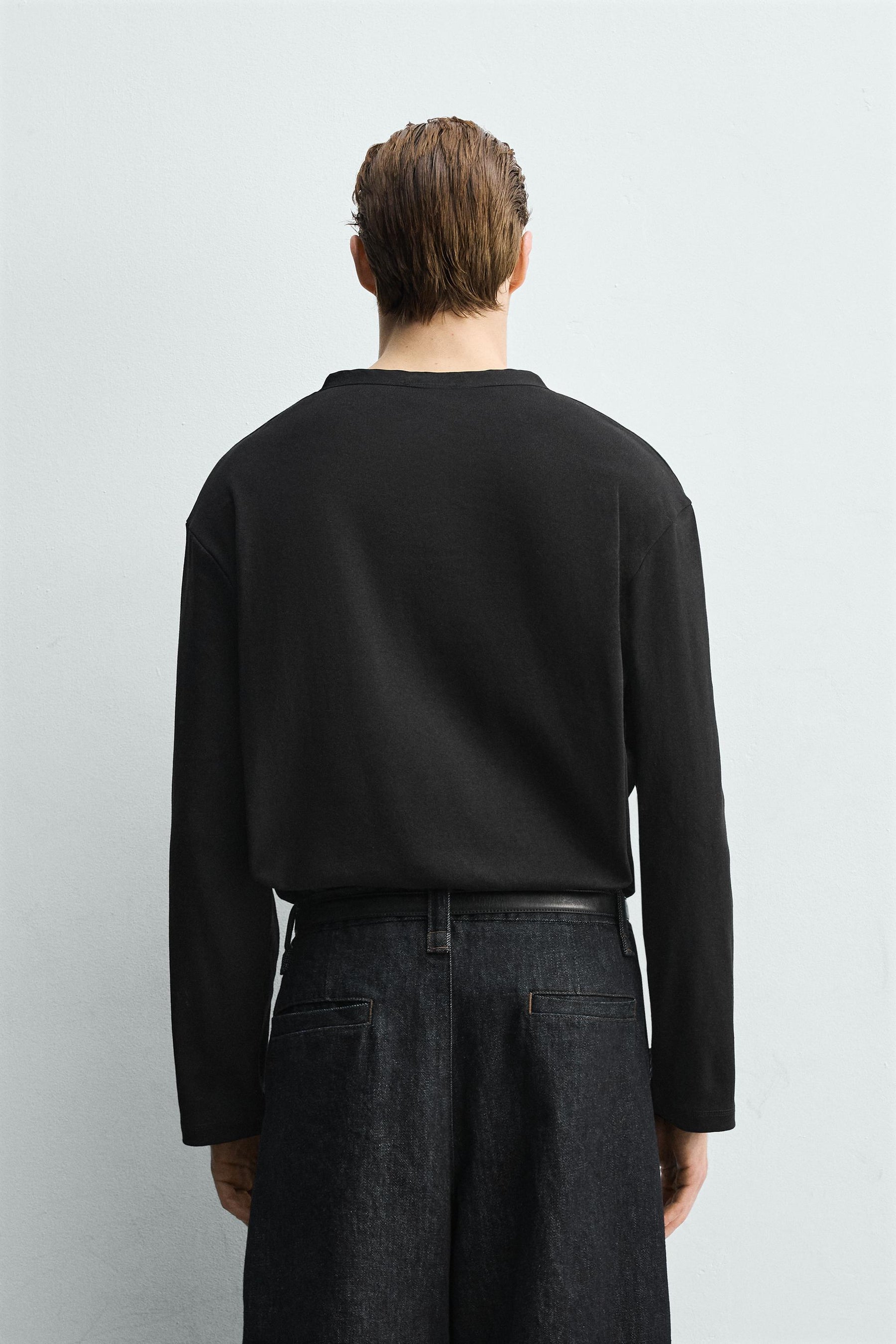 RIBBED HENLEY T-SHIRT - Image 3