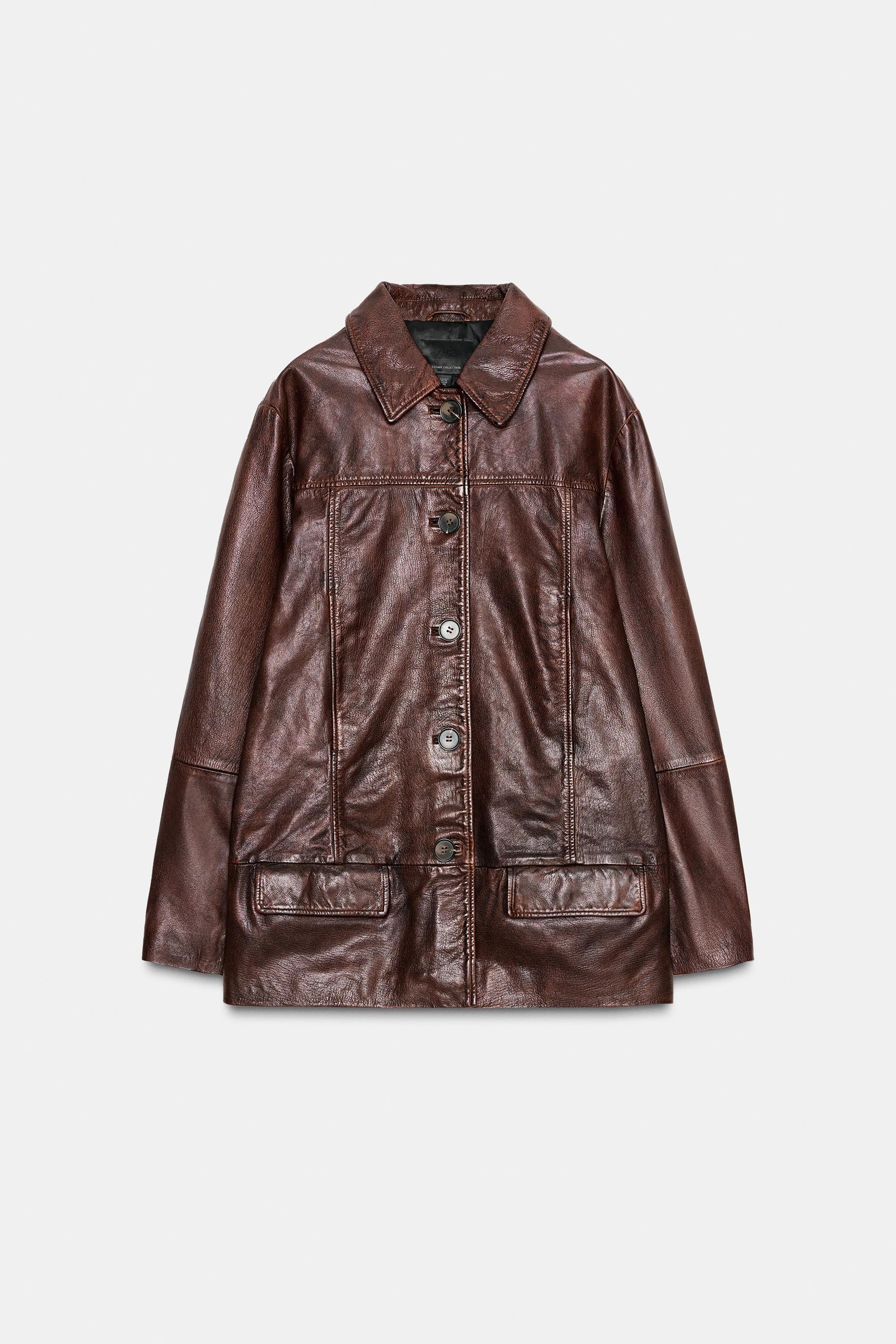 100% WASHED EFFECT leather JACKET - Image 6