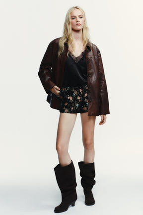 100% WASHED EFFECT leather JACKET - Image 1