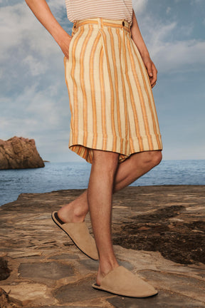 LIMITED EDITION STRIPED LINEN BERMUDA SHORTS - Image 4
