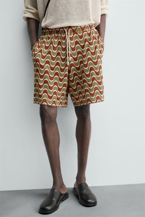 GEOMETRIC JACQUARD BERMUDA SHORTS - Image 5