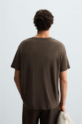 TEXTURED COTTON T-SHIRT - Image 3