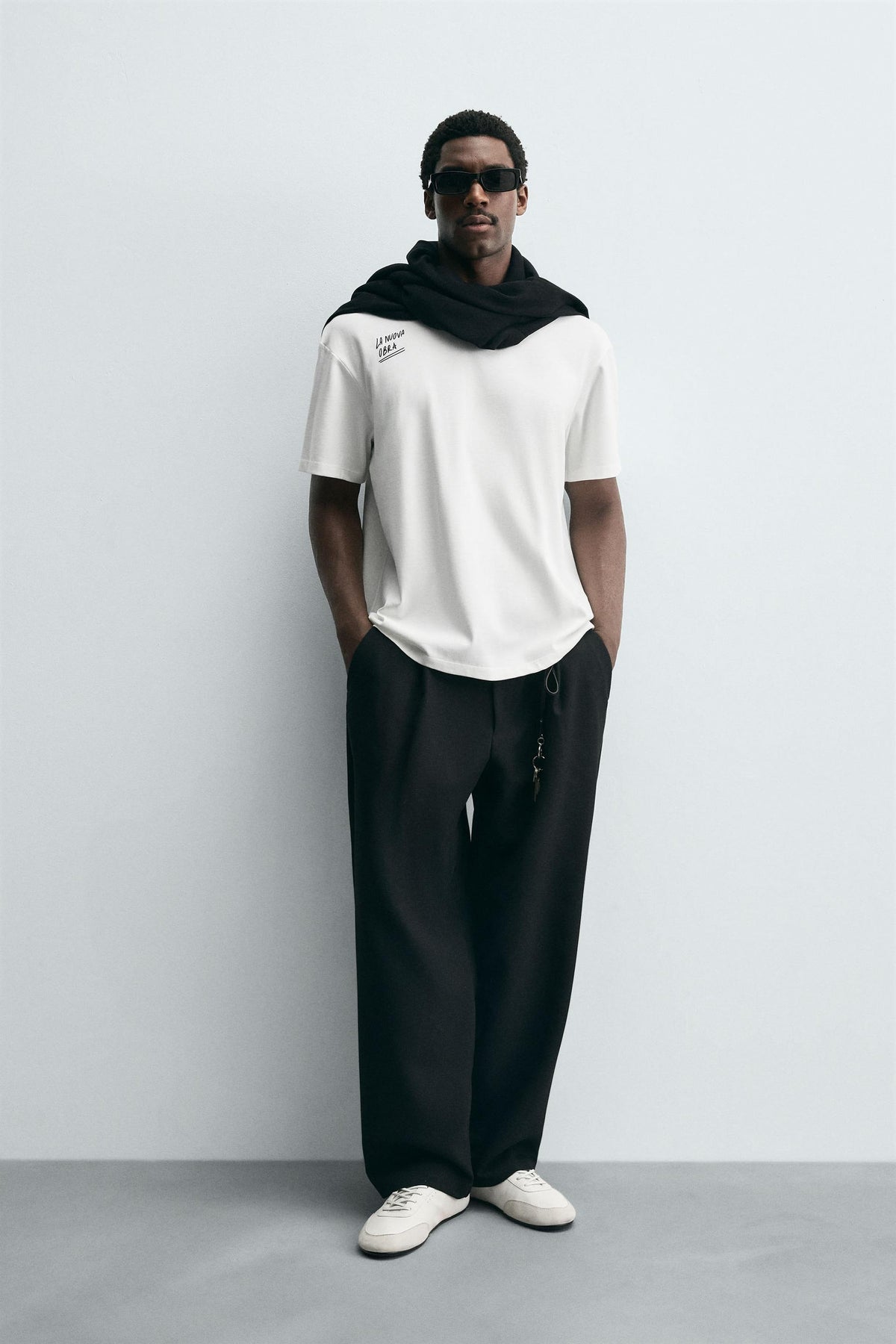 EMBROIDERED SLOGAN T-SHIRT - Image 1