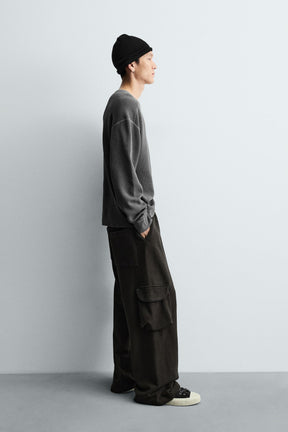 WASHED WAFFLE-KNIT T-SHIRT - Image 4