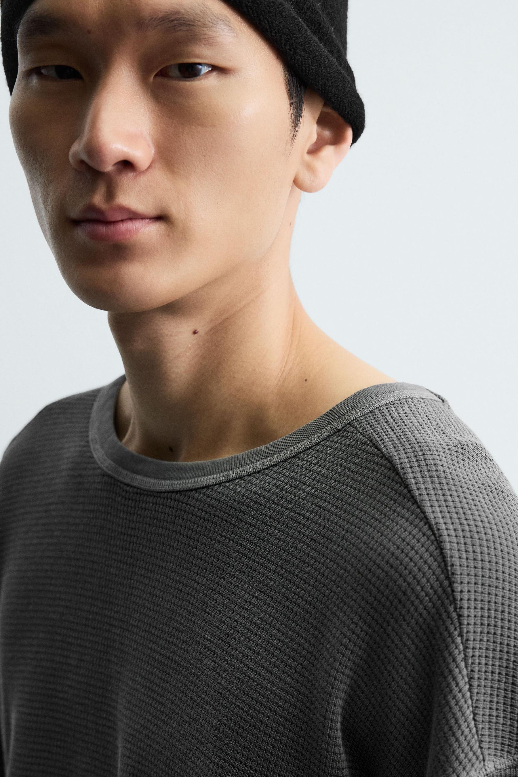 WASHED WAFFLE-KNIT T-SHIRT - Image 5