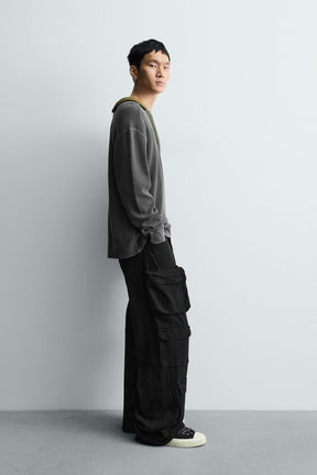 WASHED WAFFLE-KNIT T-SHIRT - Image 4