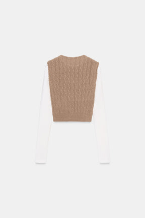 CONTRAST WAISTCOAT SHIRT