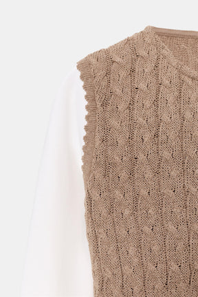 CONTRAST WAISTCOAT SHIRT