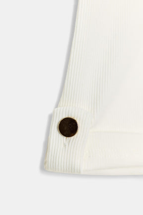 Ribbed button-up t-shirt