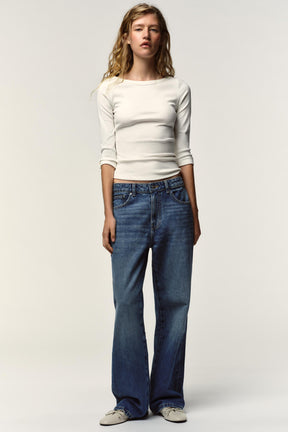 Ribbed button-up t-shirt