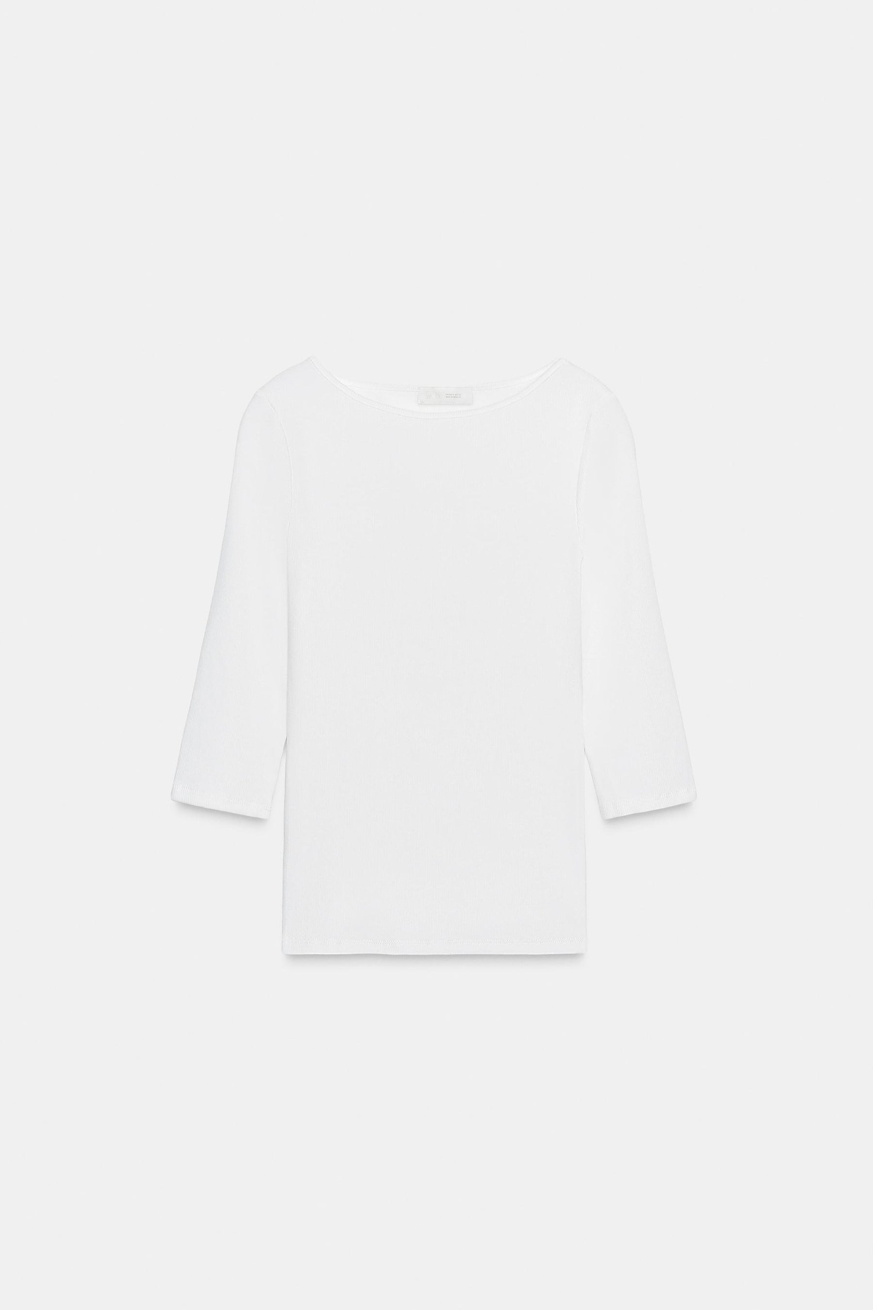 COTTON BOAT NECK SHIRT