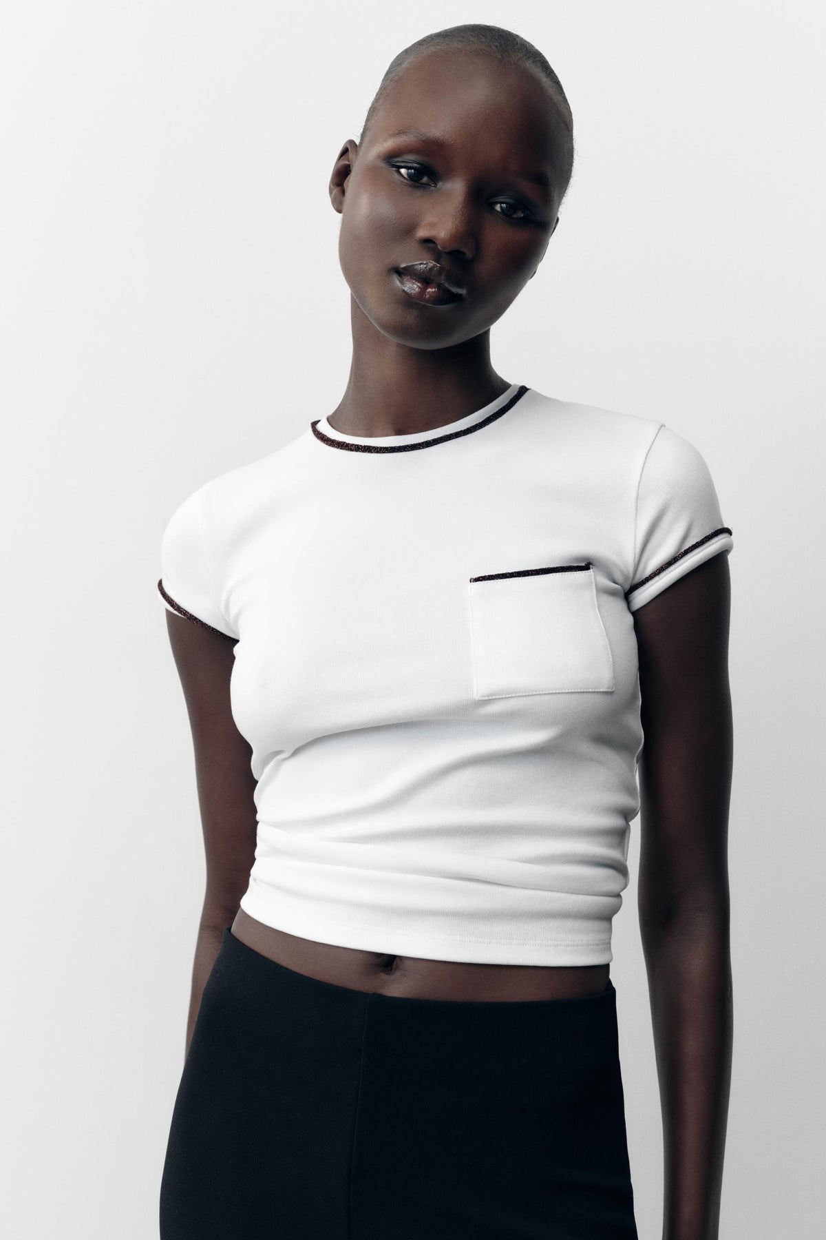 Metallic Thread Trim T-Shirt