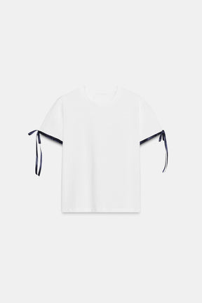 Contrast Bow T-Shirt