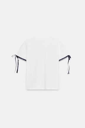 Contrast Bow T-Shirt