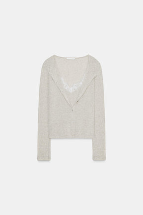 Lace Trimmed Combination Jacket