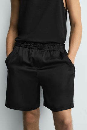 RELAXED FIT SATIN BERMUDA SHORTS - Image 5