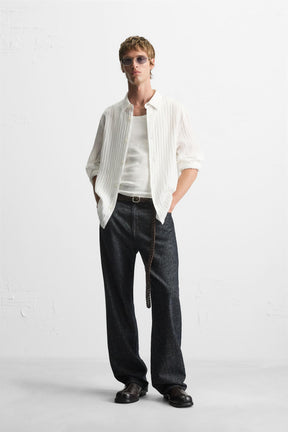 STRIPED JACQUARD SHIRT - Image 1