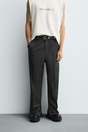 STRAIGHT-LEG TROUSERS WITH VENTS - Image 2