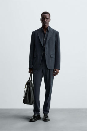 TEXTURED SUIT BLAZER - Image 1