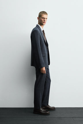 TEXTURED SUIT TROUSERS - Image 3