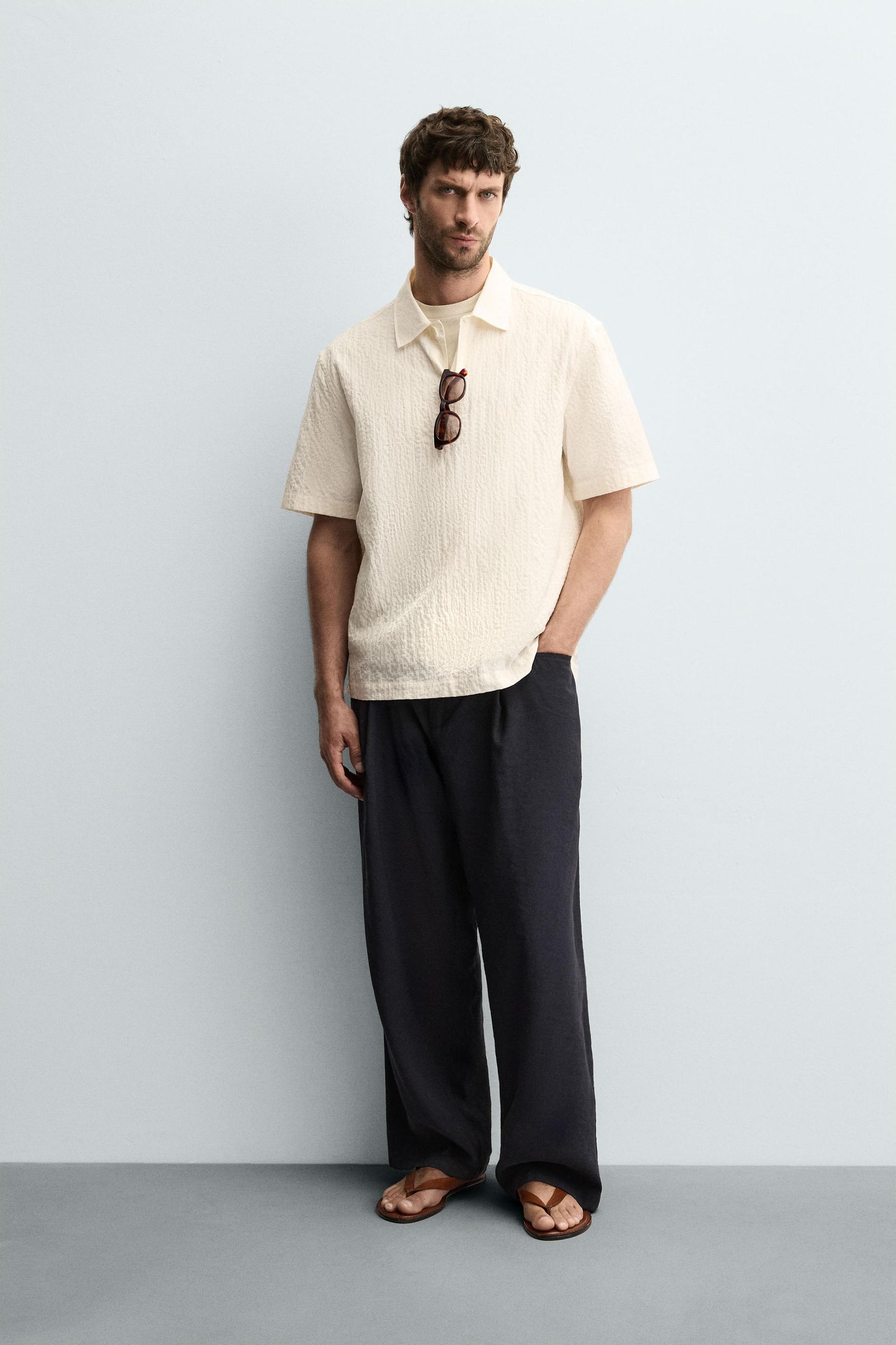 SEERSUCKER POLO SHIRT - Image 1