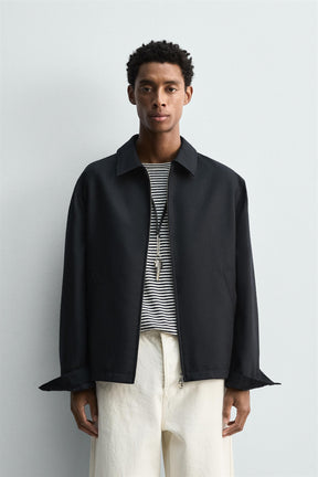 WOOL ZIP-UP OVERSHIRT - Image 2