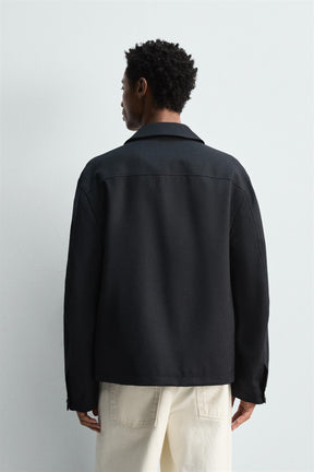 WOOL ZIP-UP OVERSHIRT - Image 3