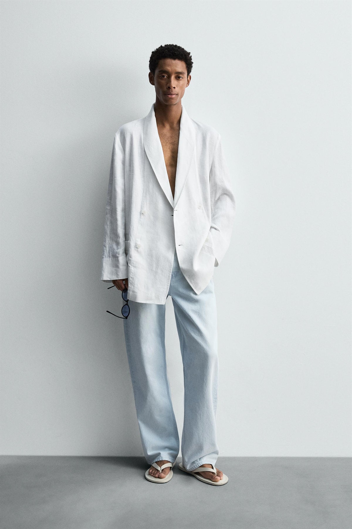 RELAXED FIT LINEN BLAZER - Image 1