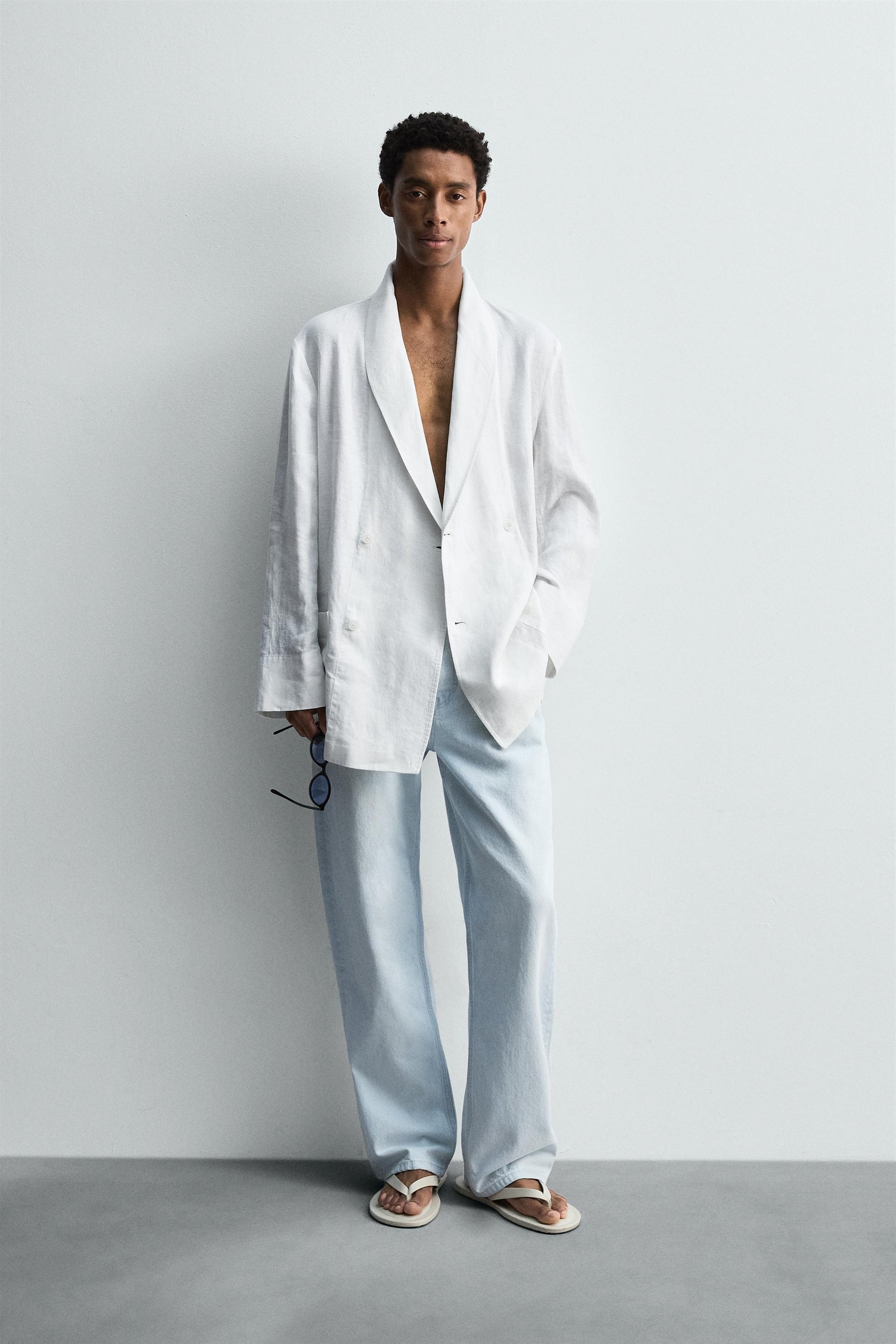 RELAXED FIT LINEN BLAZER - Image 1