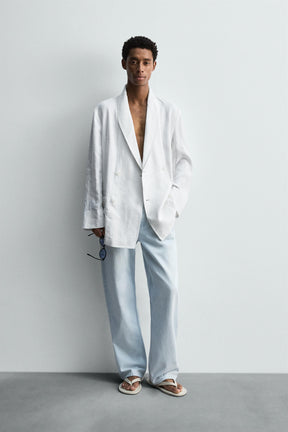 RELAXED FIT LINEN BLAZER - Image 1