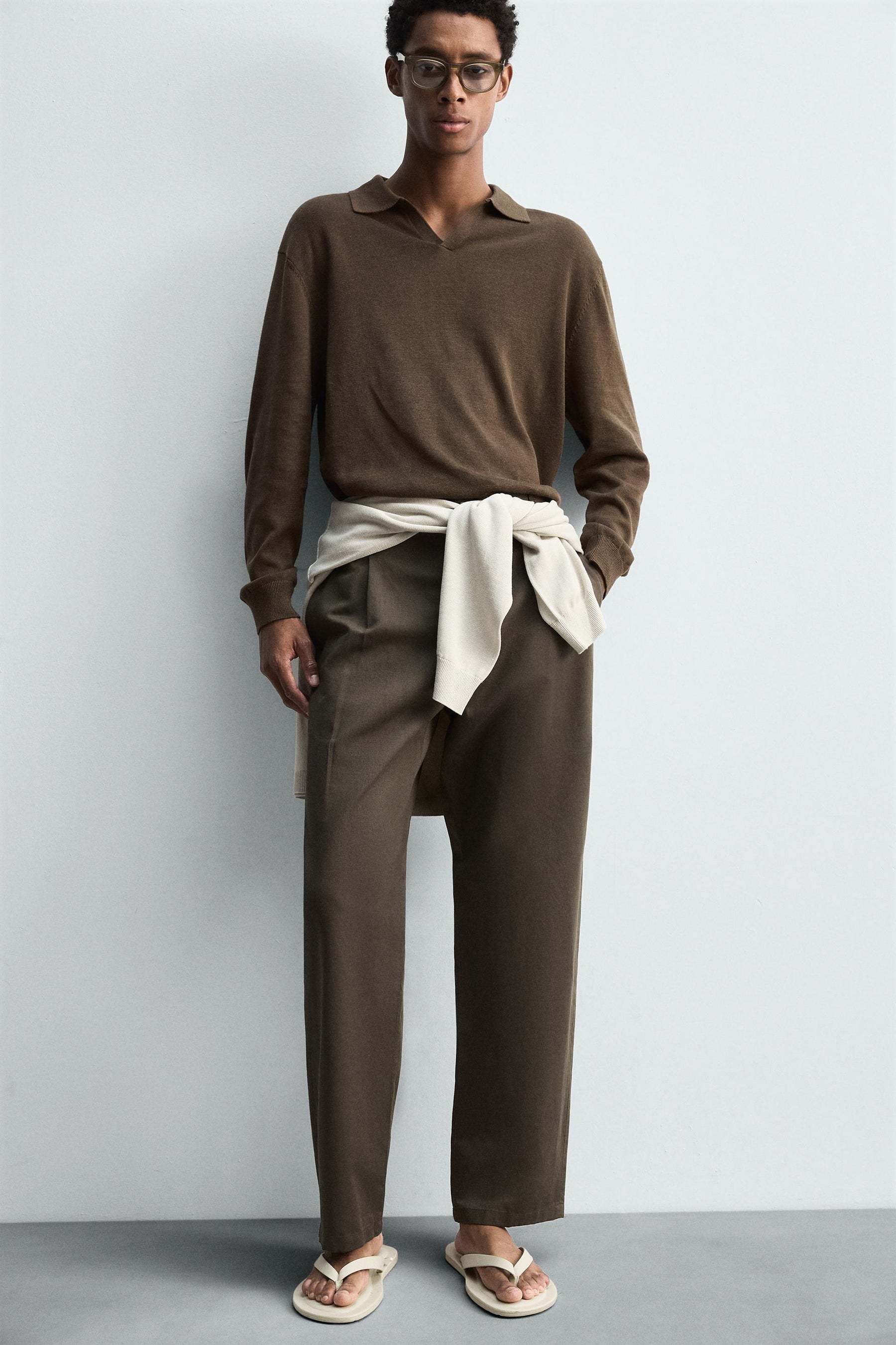 COTTON/LINEN PLEATED TROUSERS - Image 6
