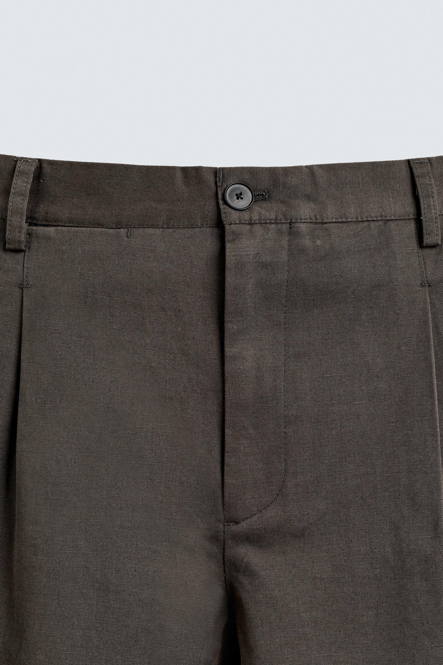 COTTON/LINEN PLEATED TROUSERS - Image 9