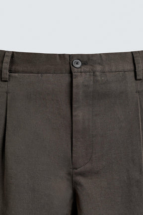 COTTON/LINEN PLEATED TROUSERS - Image 9