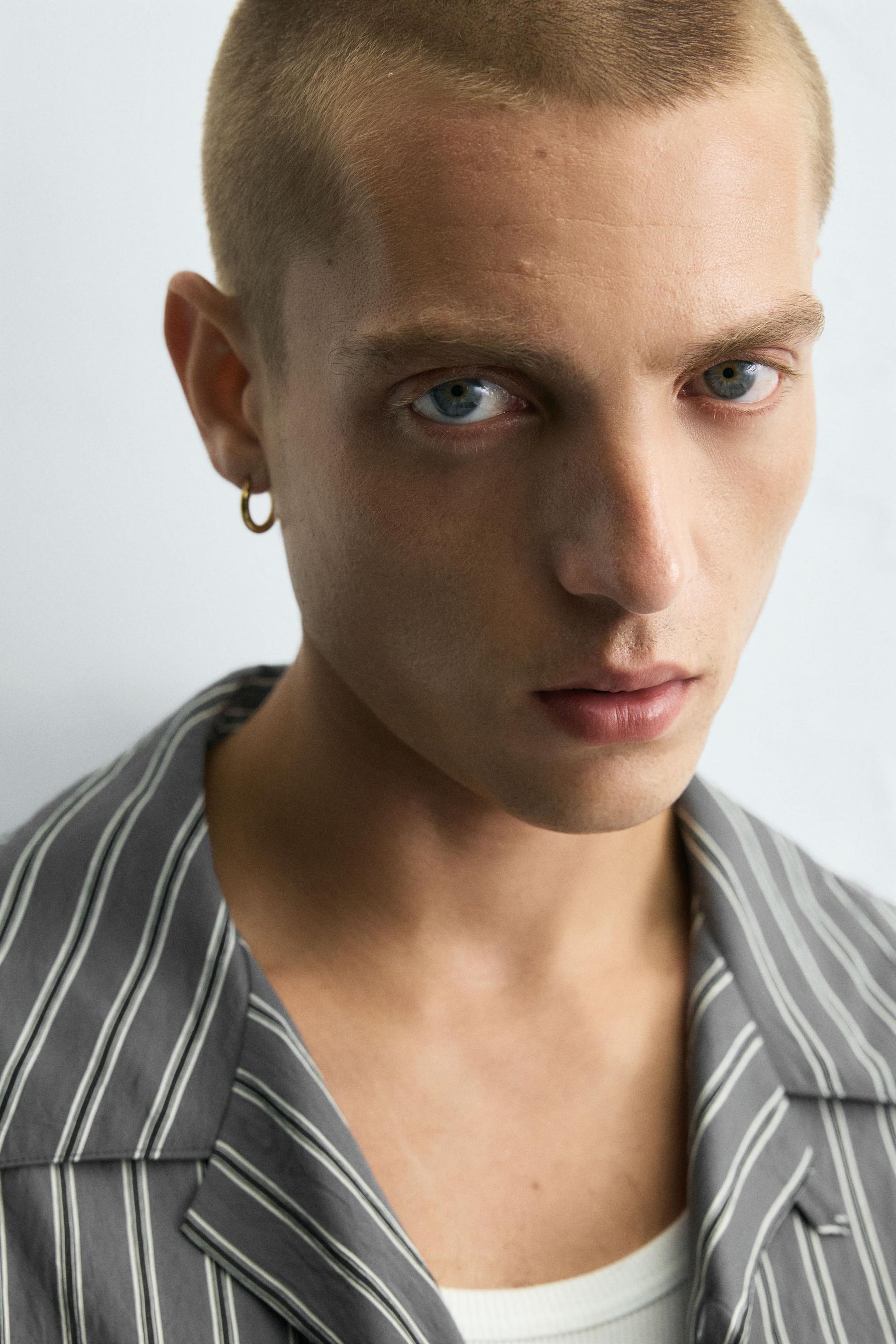 CREASED-EFFECT STRIPED FLOWING SHIRT - Image 6