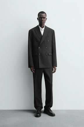 DOUBLE-BREASTED WOOL SUIT BLAZER - Image 1