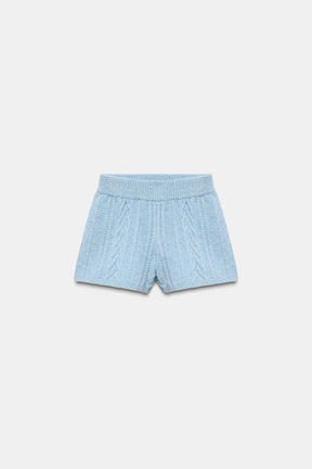 Wool Cable Knit Shorts
