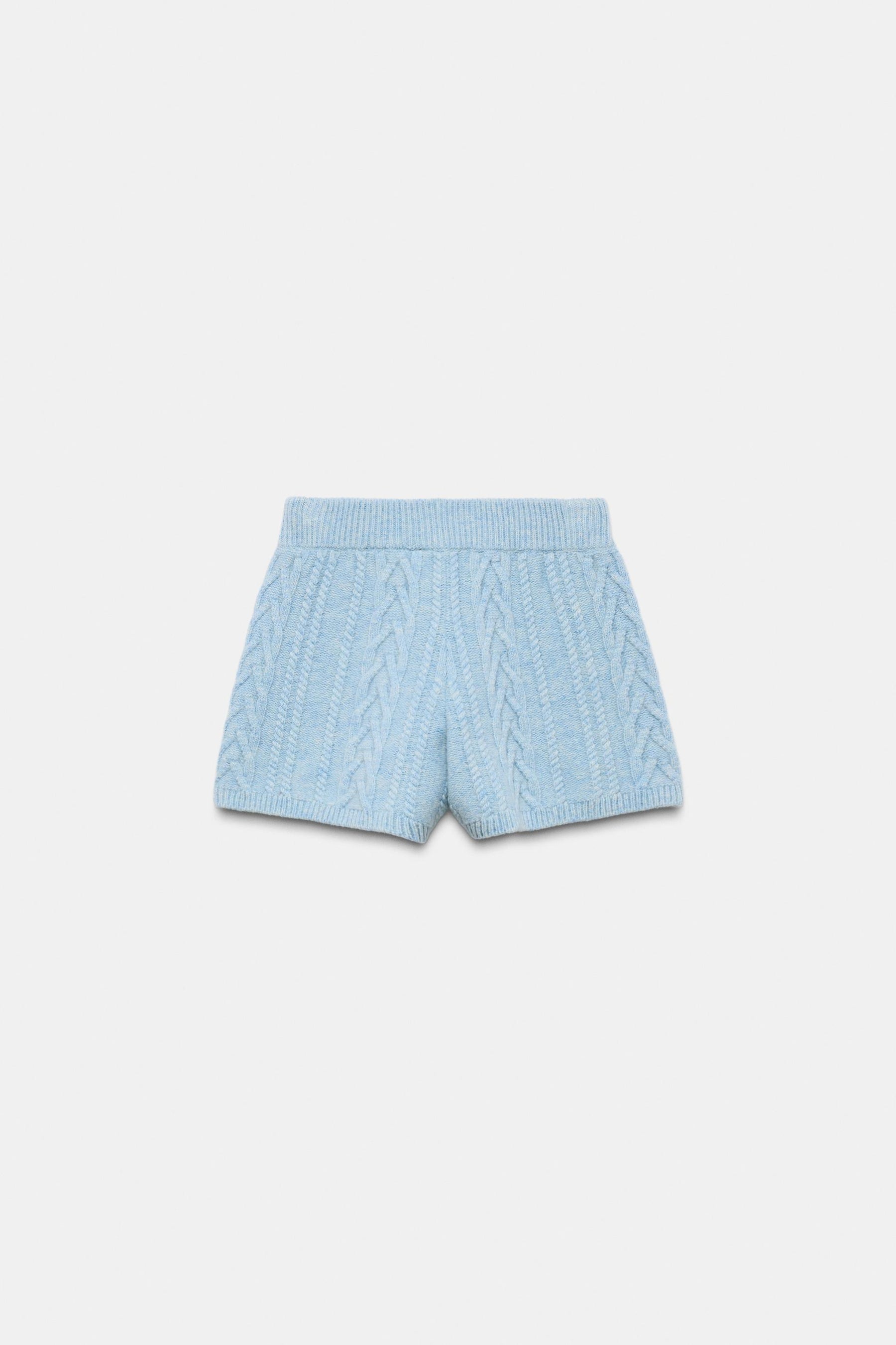Wool Cable Knit Shorts