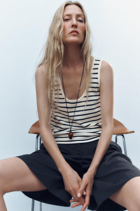 STRIPED KNIT TOP - Image 2