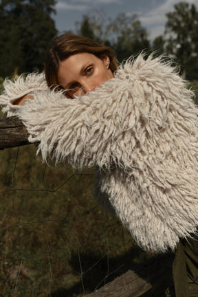 FRINGED BRUSHED CARDIGAN