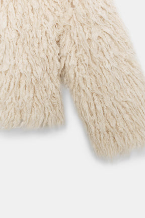 FRINGED BRUSHED CARDIGAN