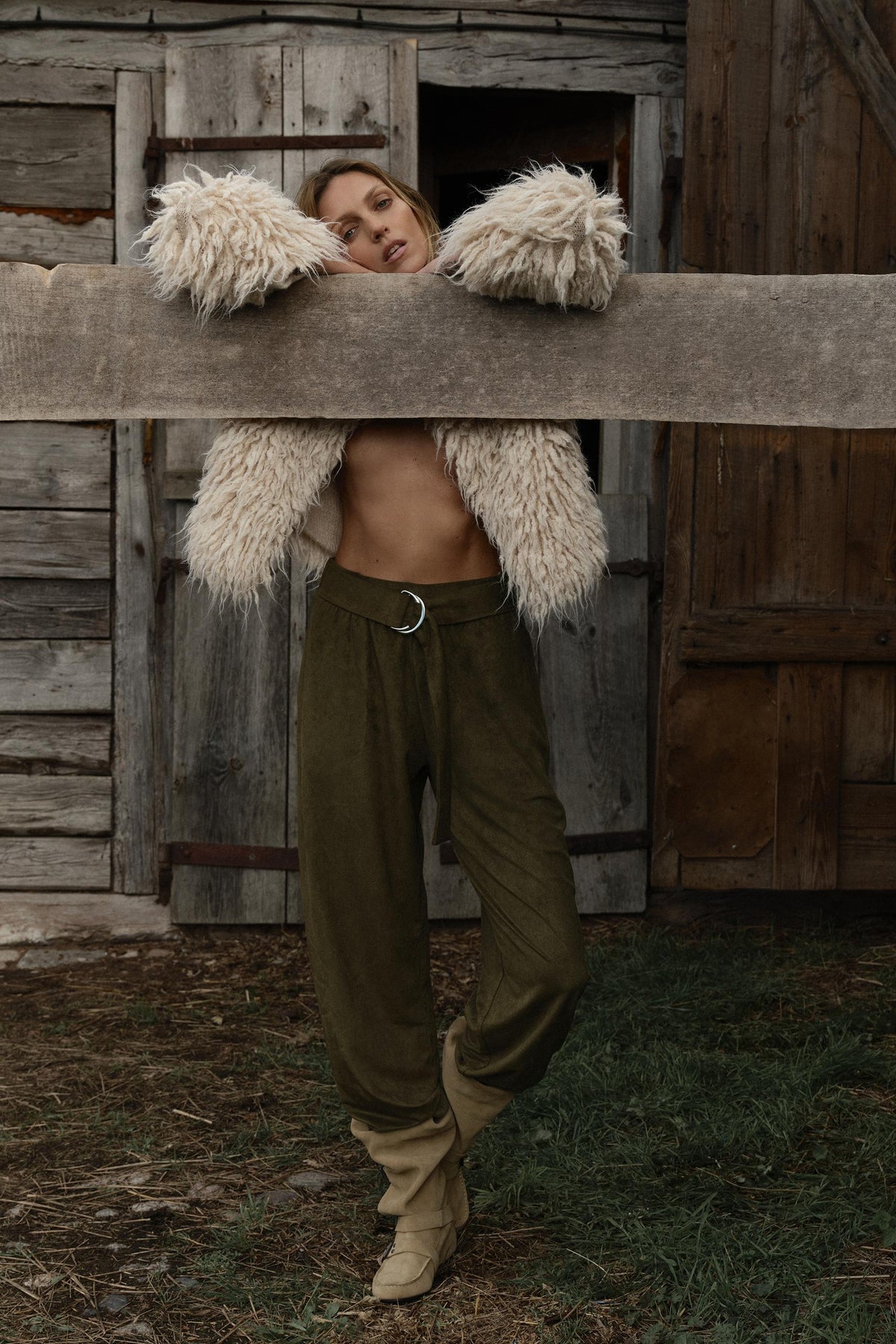 FRINGED BRUSHED CARDIGAN