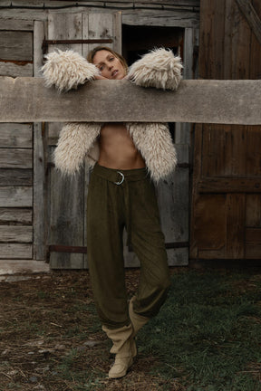 FRINGED BRUSHED CARDIGAN