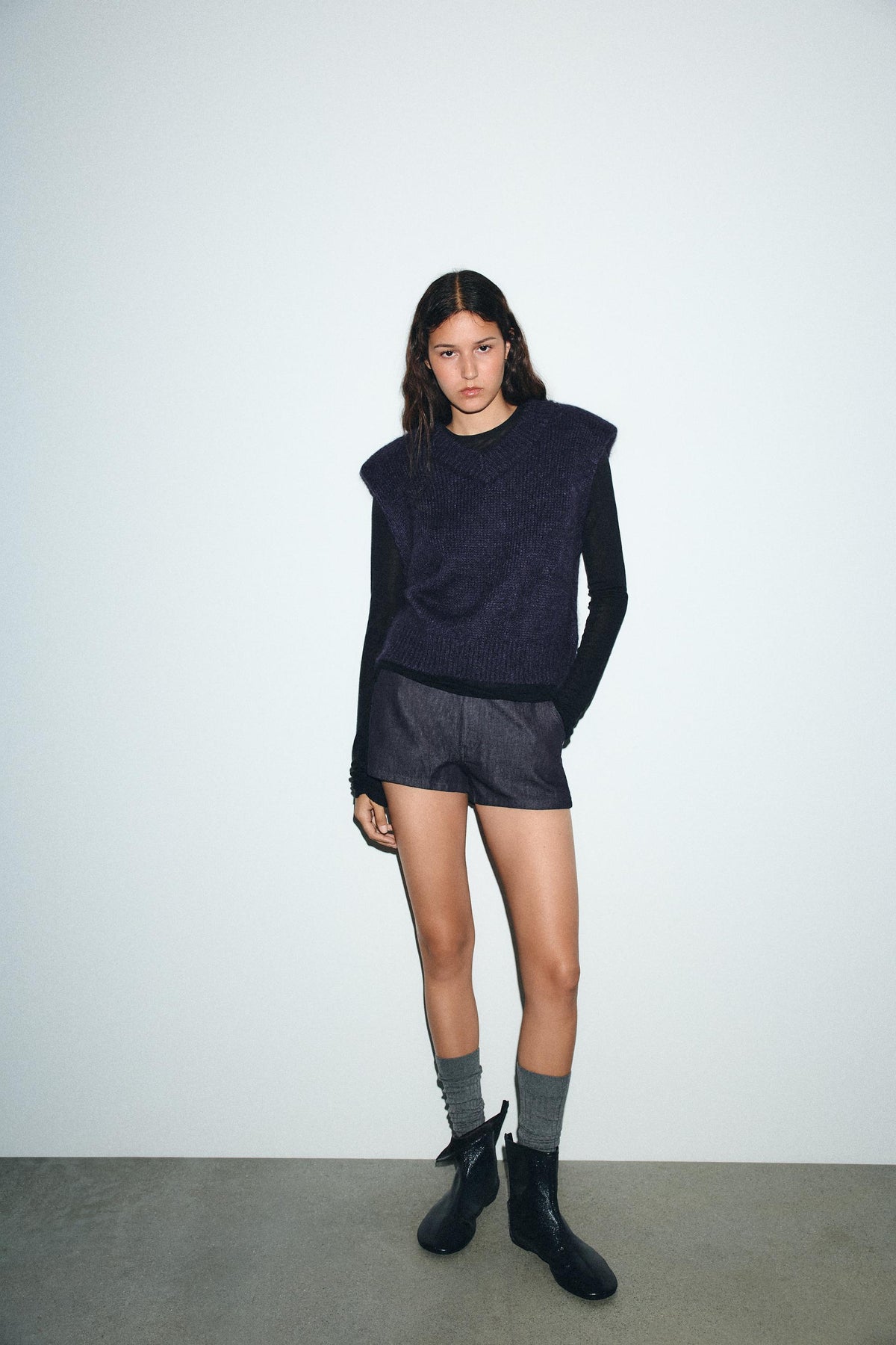 WOOL AND ALPACA WAISTCOAT WITH SHOULDER PADS - Image 1