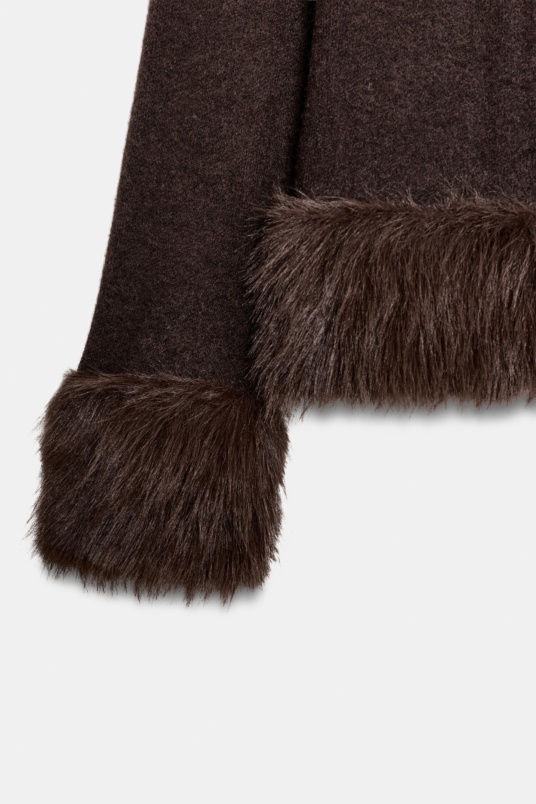 FAUX FUR KNIT CARDIGAN