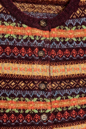 Cropped Jacquard Knit Cardigan