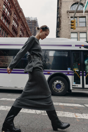 PLAIN KNIT MIDI SKIRT