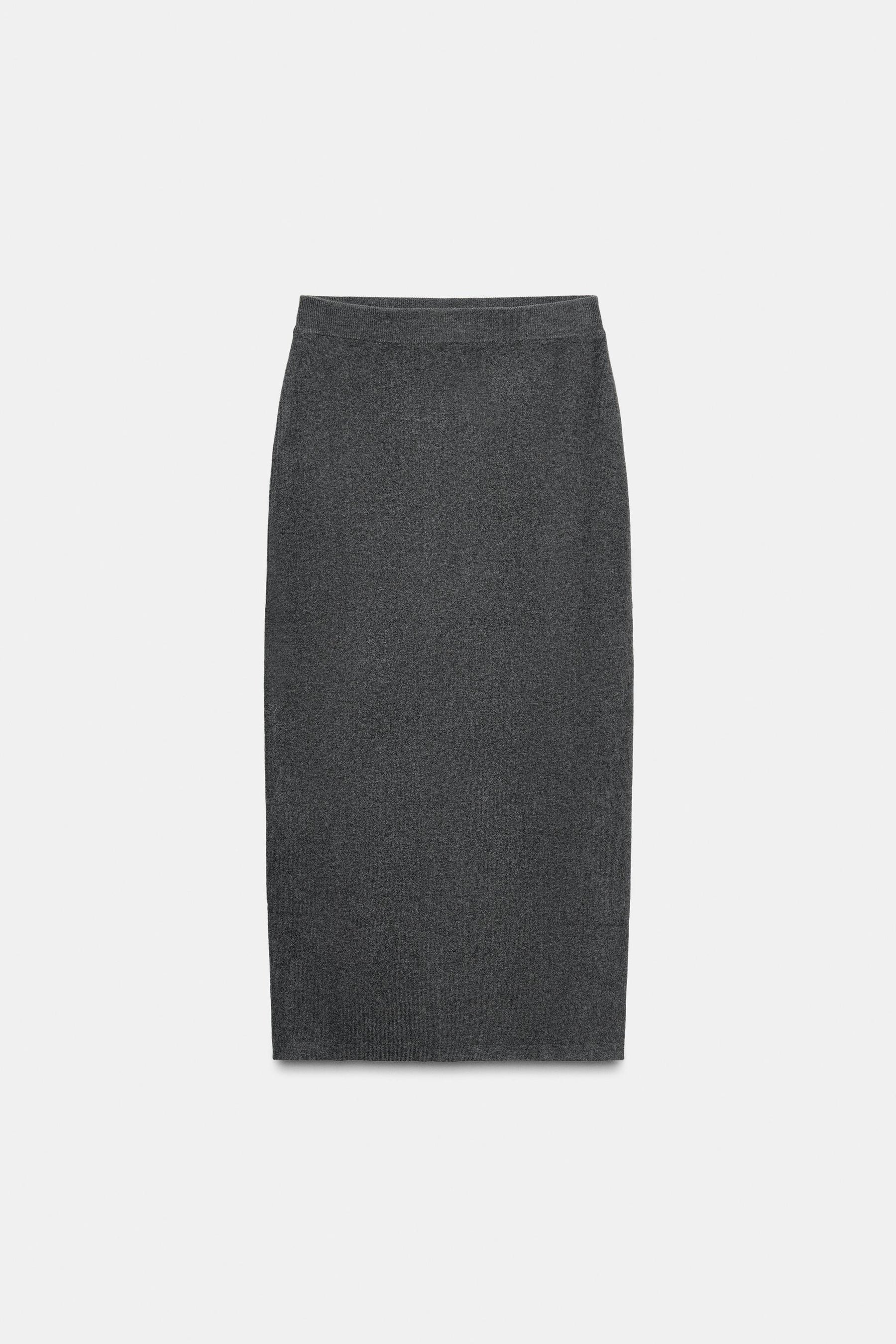 PLAIN KNIT MIDI SKIRT
