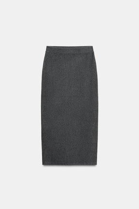 PLAIN KNIT MIDI SKIRT