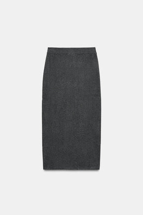 PLAIN KNIT MIDI SKIRT